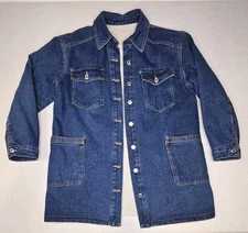 Jean Jacket Hengsheng Size L Cotton Denim Coat Faux Sherpa Lined