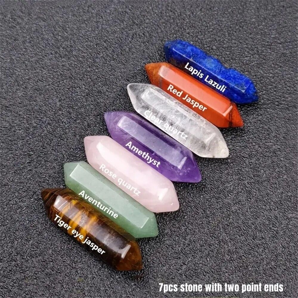 14pcs Pointed Quartz Crystal Chakra Healing Stones and Crystals Set ...