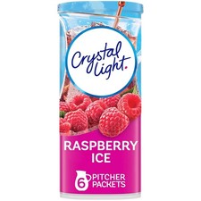 Crystal Light Sugar-Free Raspberry Ice Drink Mix, 0 Sugar, 6 Pitcher Packets US