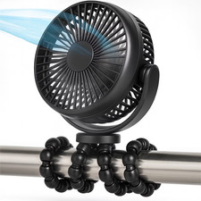 Portable Stroller Fan 3 Speed Rechargeable Flexible Tripod Clip-On Fan