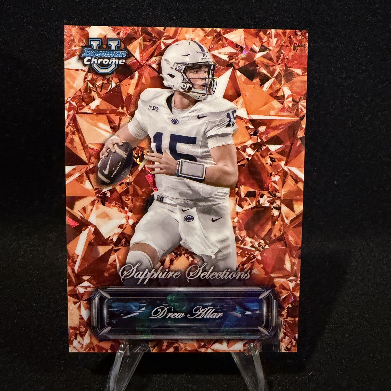 Drew Allar 2023 Bowman Chrome U Sapphire Selections Orange #/25 Penn State