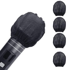 200 Pcs Disposable Microphone Cover Non-Woven Elastic Band Handheld Mic Covers