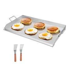 36x22 Inch Flat Top Grill Pan - Commercial Stainless Steel Griddle Cookware