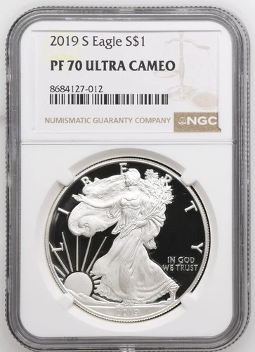 2019 S Proof American Silver Eagle NGC PF70 UCAM Brown Label - A619