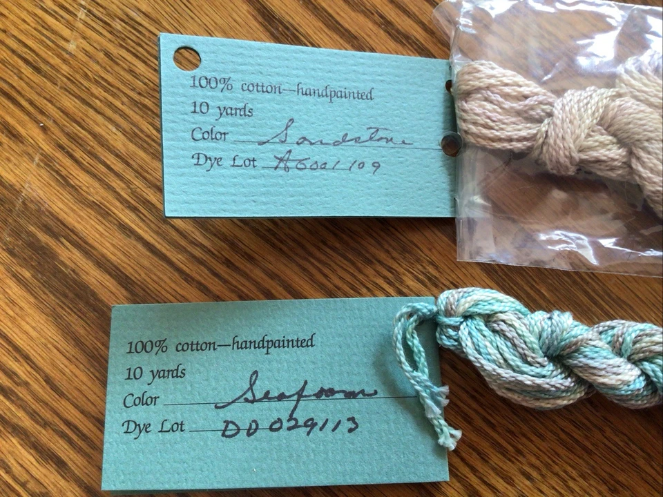 Watercolours by Caron Handpainted 100% Cotton Thread SEAFOAM and SANDSTONE NEW - Image 2 of 3