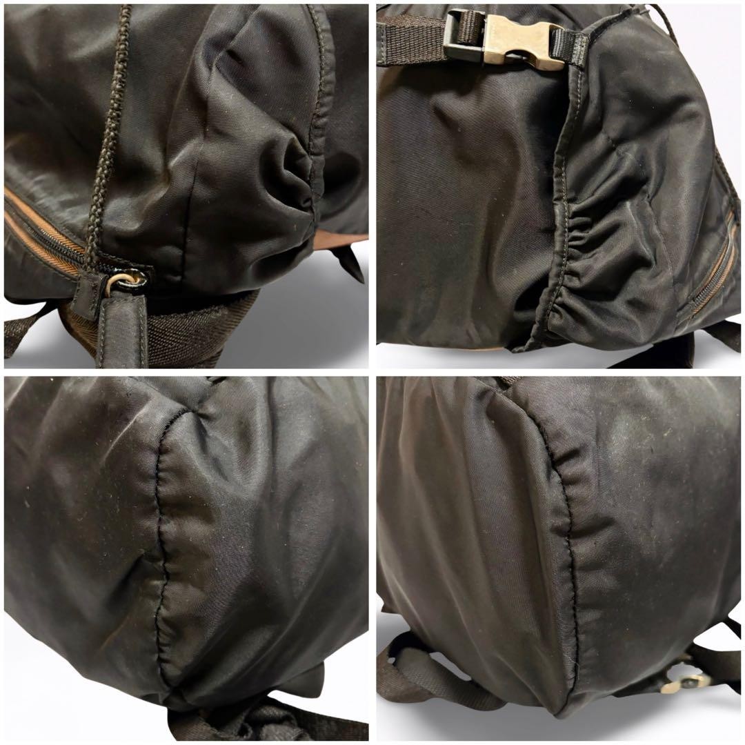 PRADA backpack triangular logo drawstring black u… - image 7