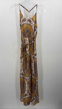 Pre-Owned Anthropologie Yellow Size XS Printed Shift Maxi Sleeveless Dress