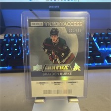 2020-21  Upper Deck Credentials Debut Ticket Brayden Burke Coyotes #62 /999