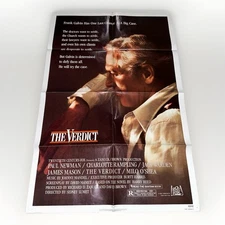 VTG The Verdict Original 27x41” One Sheet Poster 1982 Paul Newman FOLDED