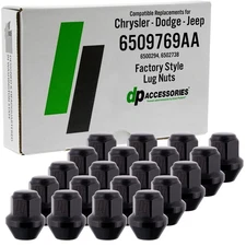 Black Lug Nuts Compatible with Chrysler-Dodge-Jeep | 6509769AA | Set of 20