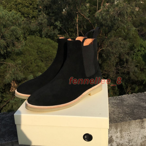Estilo Británico Para Hombres Gamuza Real Cuero Fiesta Vestido Tirar Chelsea Botines - Imagen 5 de 42