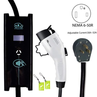 Electric Vehicle Level 2 EV Charger 32 Amp 6-50 Plug ADJUSTABLE 25ft 240 Volt