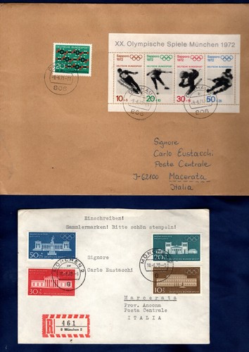 WEST GERMANY LOT OF 18 LETTERS WITH COMMEMORATIVE STAMPS