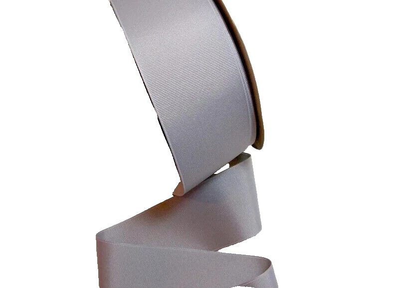 Wide Gray Grosgrain Ribbon 2 1/4" wide x 10 yards Schiff Millennium Silver B12 - Image 4 of 4