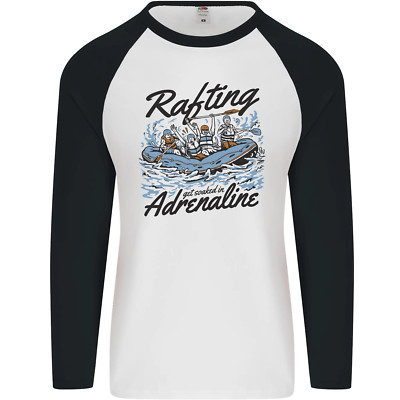 Rafting Get Soaked In Adrenalin White Water Herren L/S Baseball Maglietta