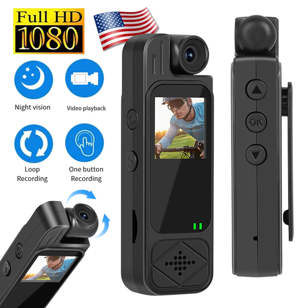 1080P Camcorder Mini Body Police Camera Video Recorder DVR IR Night LCD Screen-image