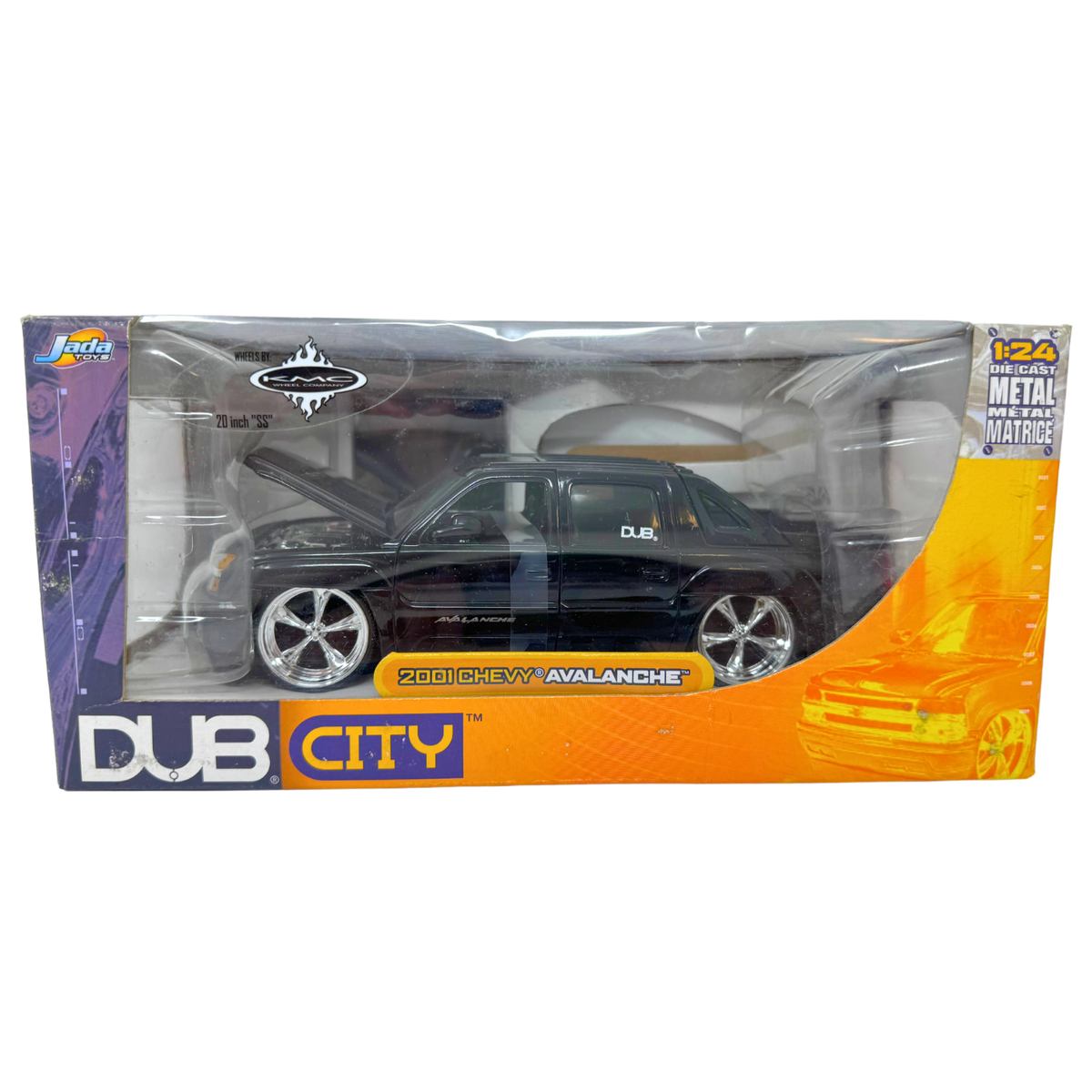 Jada Dub City 2001 Chevy Avalanche 1:24 Diecast KMC Wheels 20 Inch