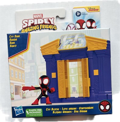Spidey City Blocks Bank Playset Miles Morales Disney Junior 2023
