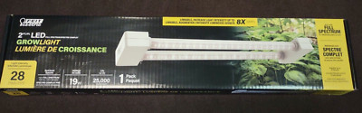 Feit LED Full Spectrum Grow Light Kit 2 Bulbs 24'' Linkable System 19W 1200 Lumen
