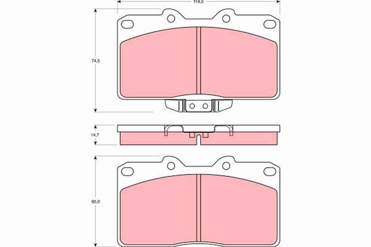 GDB4076 TRW Brake Pad Set, disc brake for DODGE,MITSUBISHI