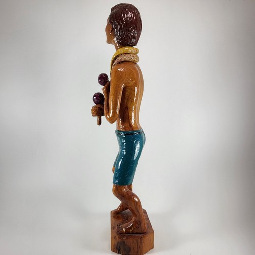 Handmade "Billy The Ocean Boy" Vintage Wooden Carving Cypress Wood July 5, 1997 - Picture 5 of 12