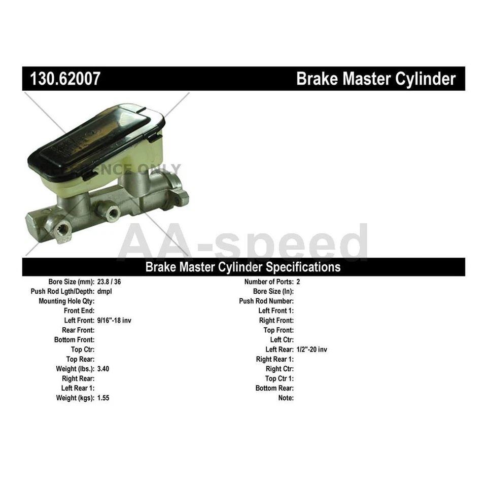 Piezas centradas en cilindro maestro de freno para Chevrolet Malibu 1983 Foto 3 de 4