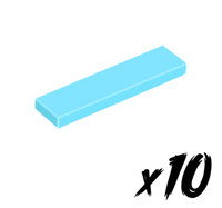 10X Lego 2431 • 1X4 Tile • Fliese • Azurblau • Medium Azure