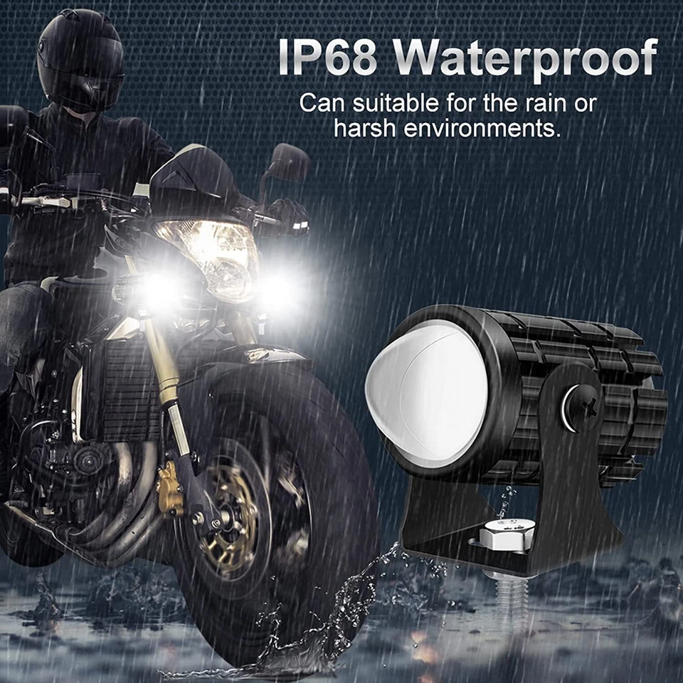 Motorcycle LED Light Auxiliary Spotlight Driving Headlight Fit For ATV Scooter - Изображение 4 из 4