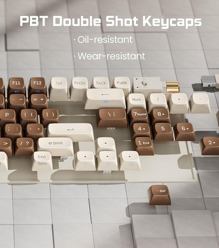 R100 96% Wireless Mechanical Keyboard with Gateron G Pro 3.0 Yellow Switches, Tr - Picture 7 of 8