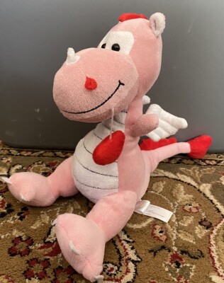 10” Pink Dragon Animal Adventure Pink Red Heart Valentines Day