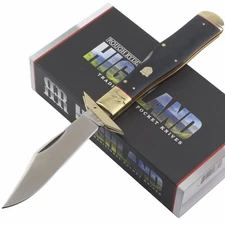 Rough Ryder Highland Swing Guard Folding Lockback Knife RR2382 Black Micarta