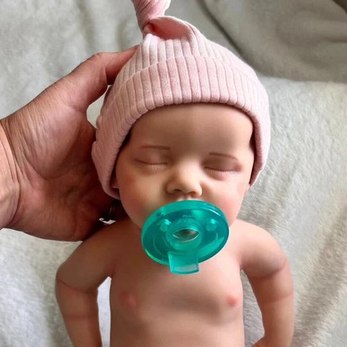 18 Zoll schlafende Reborn Puppe gewichtet 5,6 Pfund weiches Silikon Neugeborenes Baby Mädchen Weihnachtsgeschenk - Bild 19 von 21