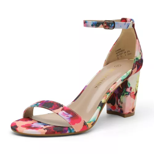Damenschuhe Hochzeitssandalen offene Zehenpartie klobiger niedriger Absatz Party-Sandalen Größe 5-11 - Bild 34 von 63