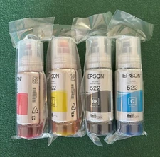 Epson T522 Black/Cyan/Magenta/Yellow Refill Ink Bottle Kit