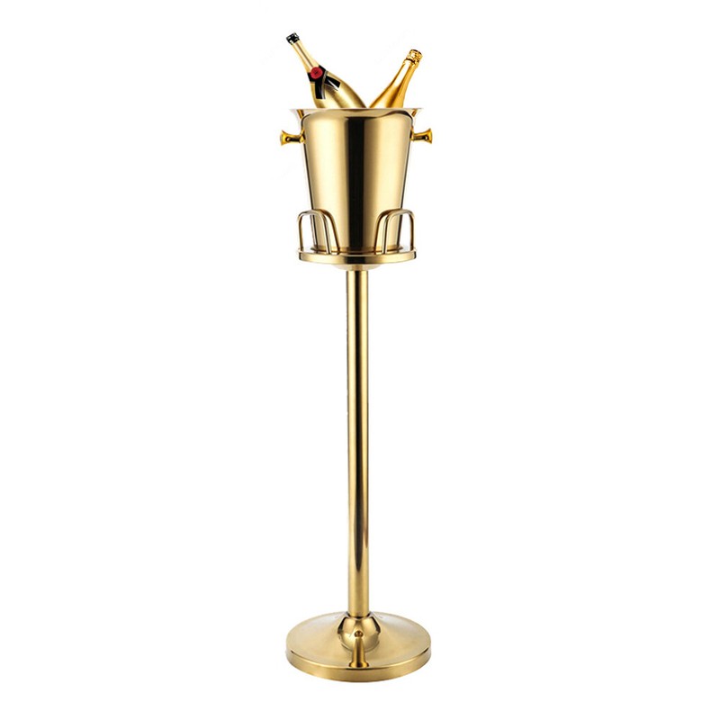 Stainless Steel Titanium Gold Champagne Ice Bucket Rack Holder for Bar, Club New