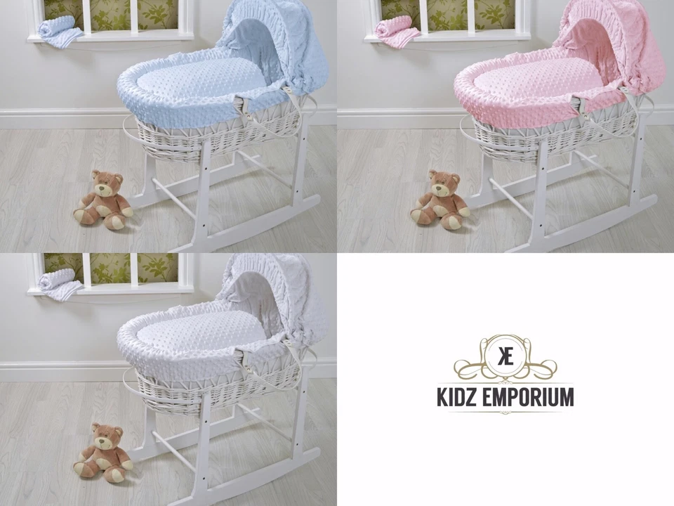 KIDZ EMPORIUM WEIDEN MOSES KORBBEZÜGE, ERSATZ ERSATZ ANZIEHSET, BETTWÄSCHESET, HERGESTELLT IN UK