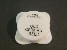 VINTAGE Old German Beer Bottle Salt Shaker Toothpick Holder Plastic Cap