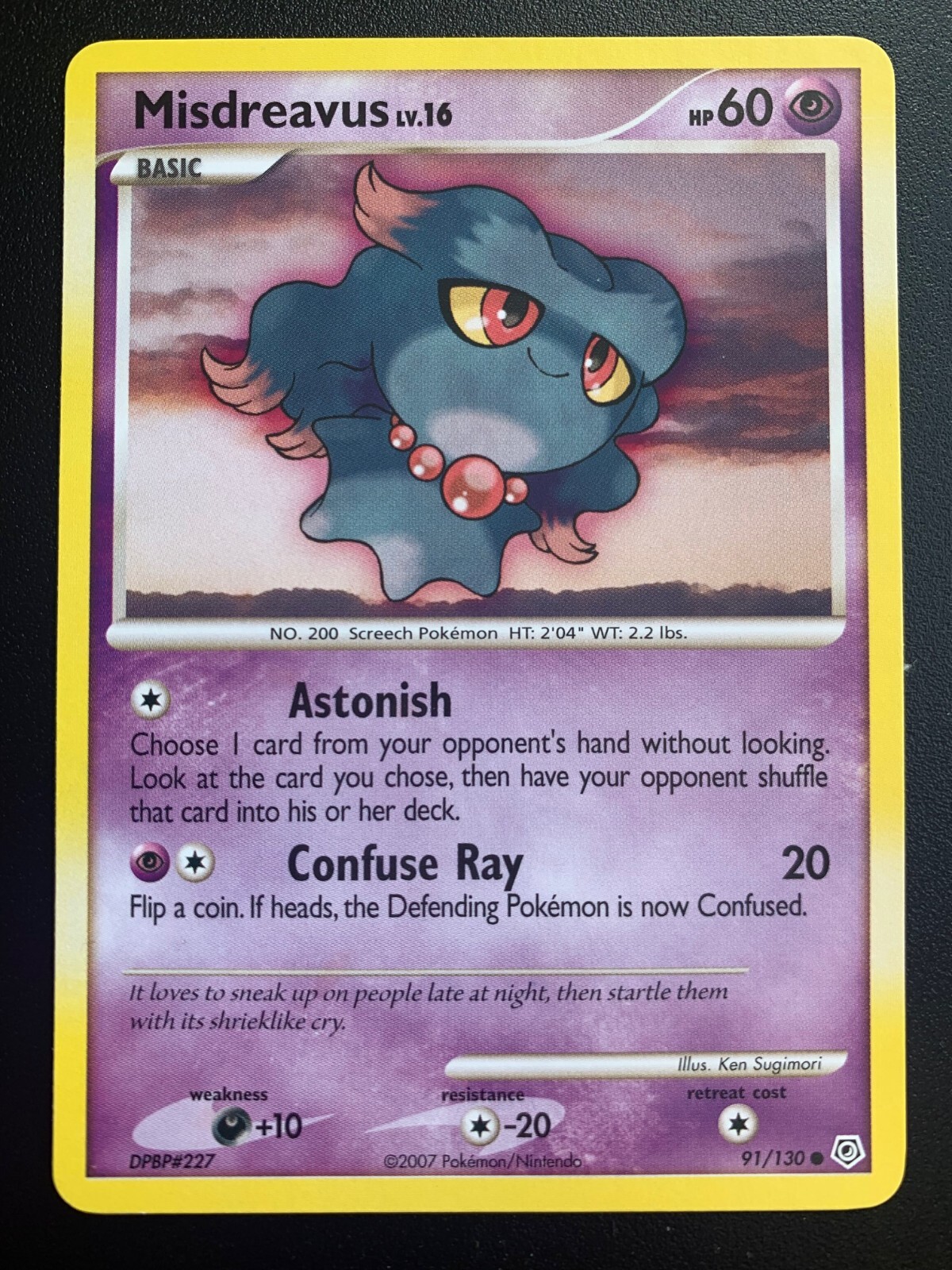 Misdreavus Diamond & Pearl 91/130 Regular Common Pokemon Trading Card