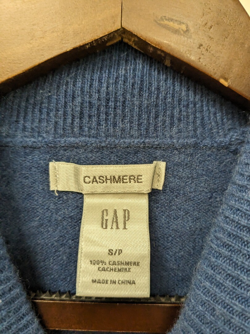Mens GAP Blue 100 Cashmere Jumper with Roll Neck Size S CG G38 eBay