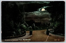Trenton New Jersey~Entrance To Cadwalader Park @ Night~PM 1910~Vintage Postcard