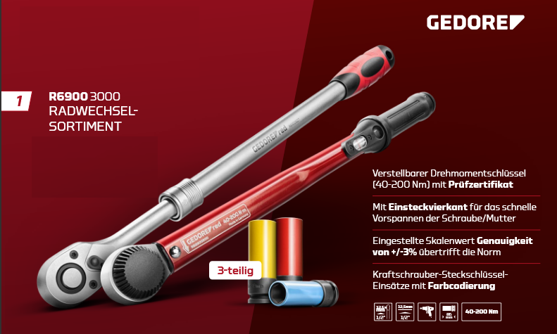 Gedore RED R68900200 3301217 Drehmomentschlüssel 1/2" (12.5 Mm