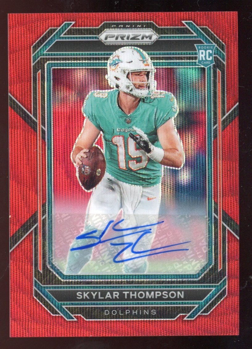 Skylar Thompson 2022 Prizm Auto Rookie Red Wave #354 Serial #d /149 Dolphins