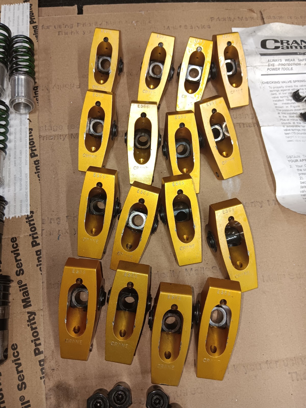 Vintage Crane Solid Roller Cam Gold Roller Rockers Lifters Chevy SBC