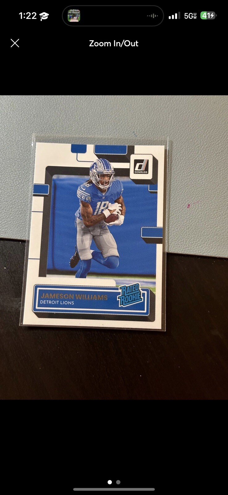 2022 Panini Donruss Jameson Williams Rated Rookie RC Detroit Lions #308