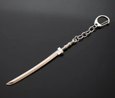 Long Samurai Katana Sword Feudal Japan Warrior Clip On Key Chain Charm Keychain