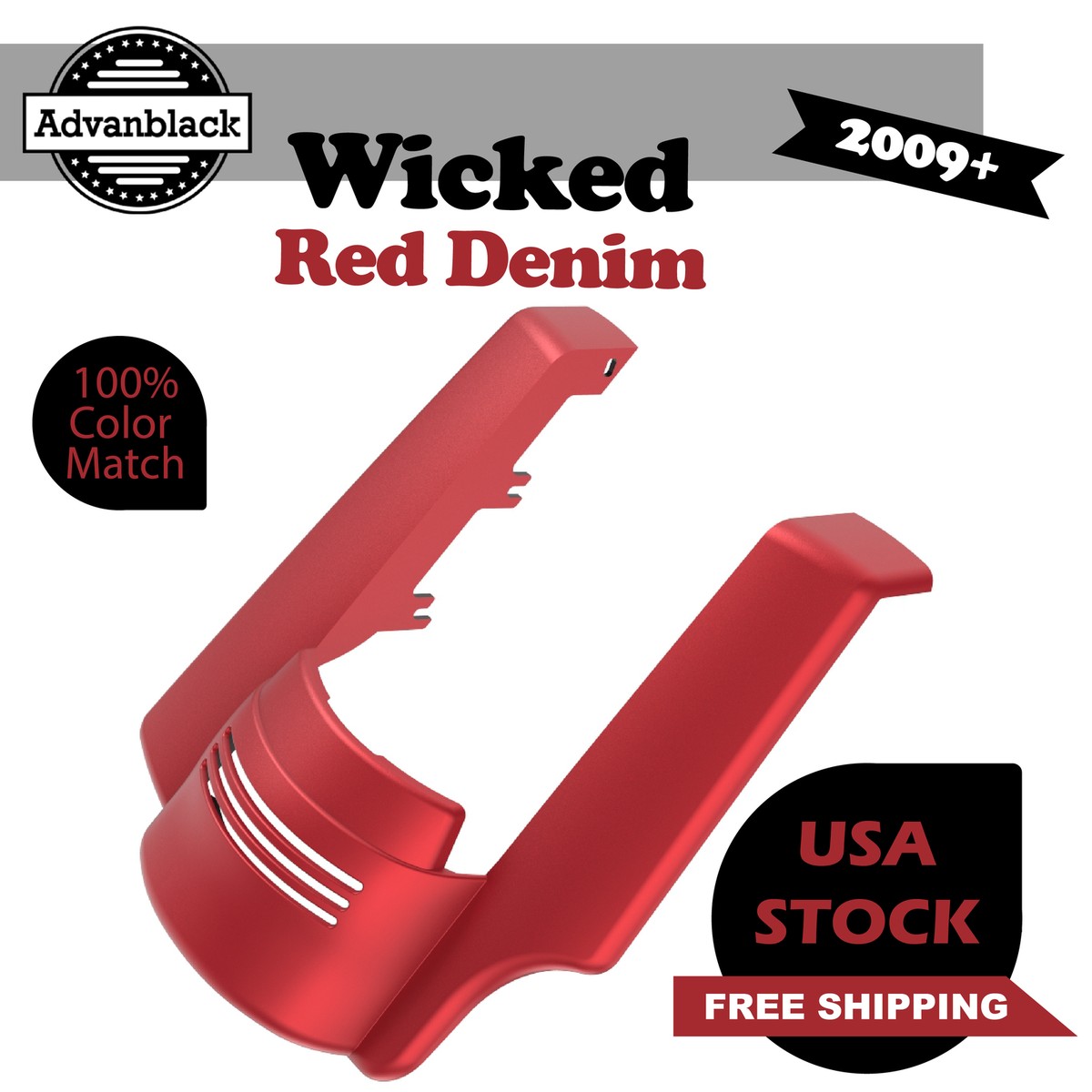 2 into 1 Stretched Rear Fender Extension WICKED RED DENIM For