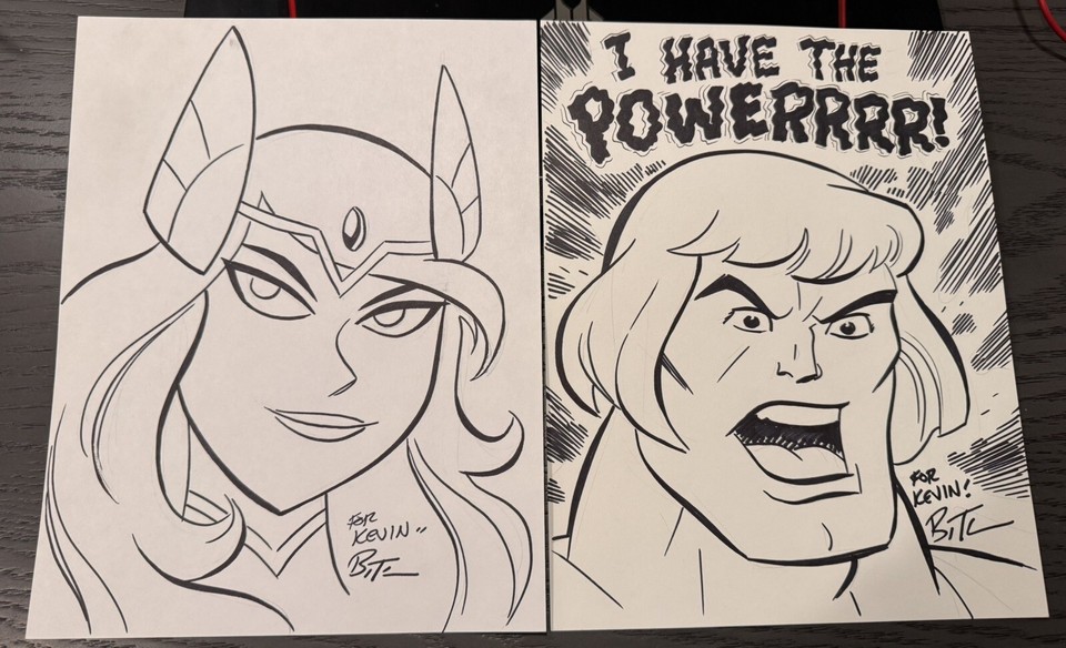 Bruce Timm: Head Sketch, He-Man And She-ra, Masters of the Universe, Mattel Comic Art