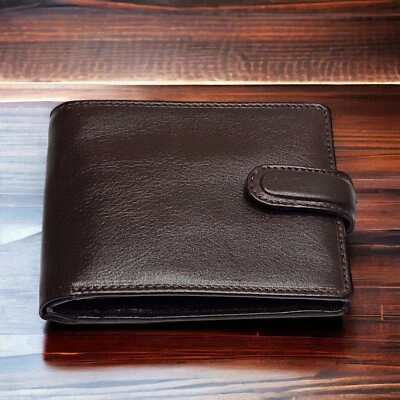 Designer Men Real Leather RFID BLOCKING Card Safe Wallet Purse ID Pocket 4014