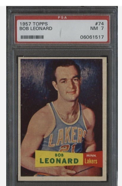 1957 Topps Bob Leonard #74 RC Rookie PSA 7 NM