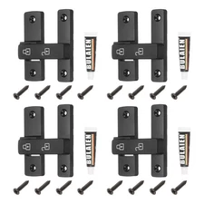 4pcs 180 Degree Positioning Gate Latch, Barn Door Lock (Night Glow Sand Black)
